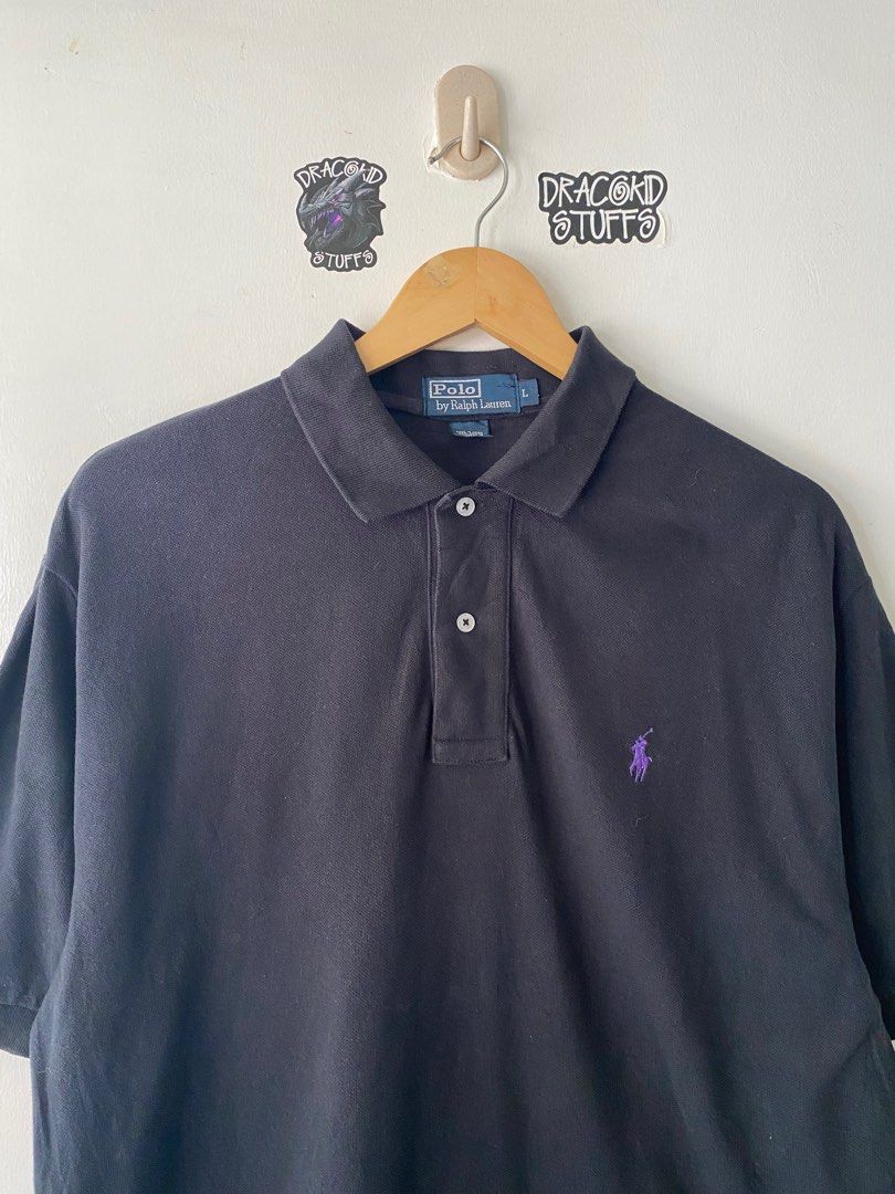 Ralph Lauren Purple Pony Black Polo Shirt Men s Fashion Tops Sets Tshirts Polo Shirts on Carousell