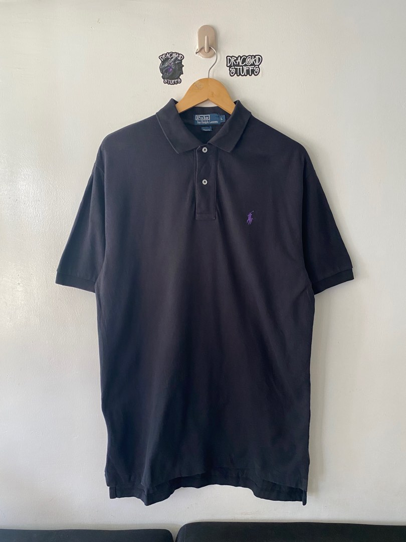 Ralph Lauren Purple Pony Black Polo Shirt Men s Fashion Tops Sets Tshirts Polo Shirts on Carousell