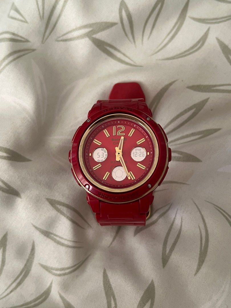Red Gold Casio Baby G Watch Women s Fashion Watches Accessories Watches on Carousell