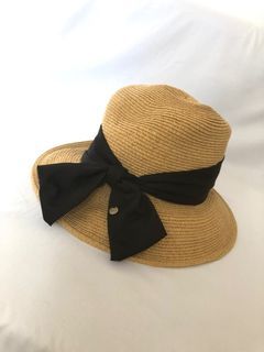 Vintage ribbon coquette Audrey Hepburn straw hat