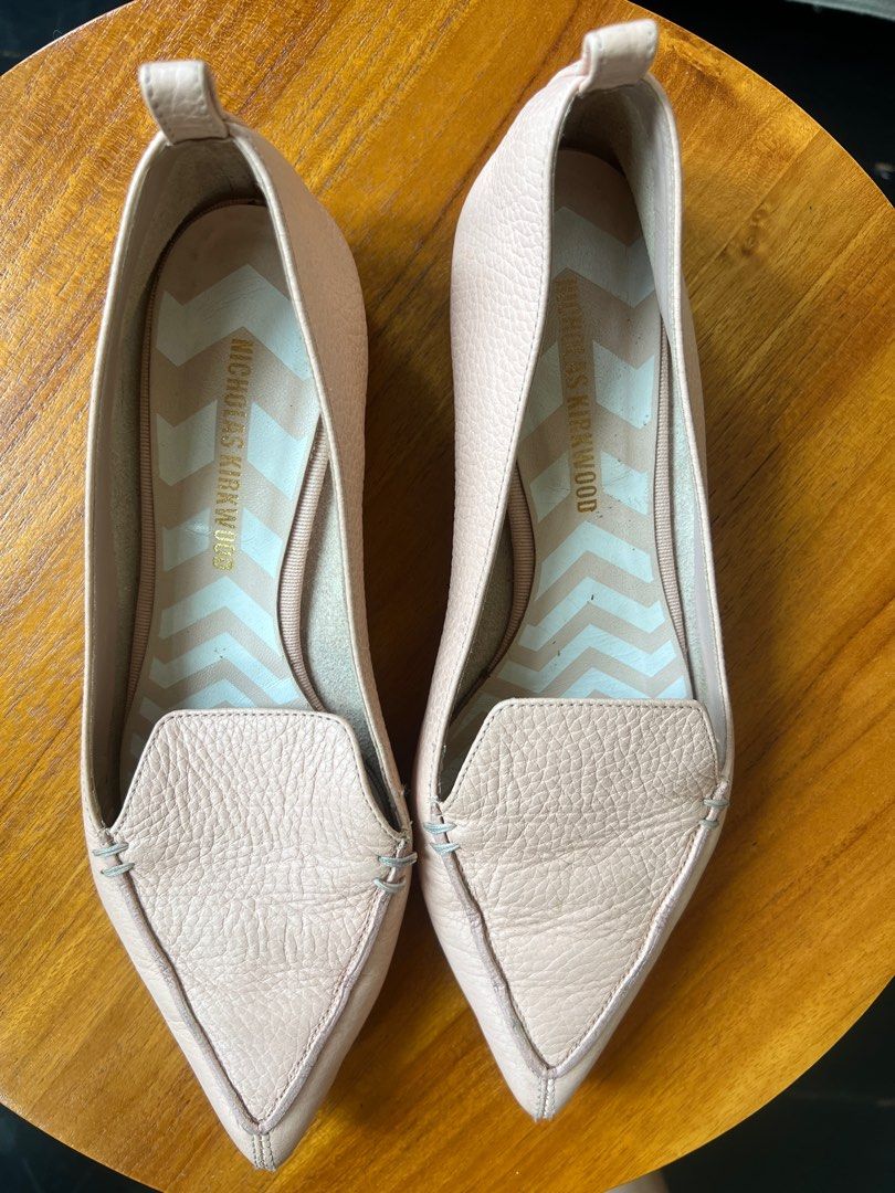 S 700 Nicholas Kirkwood Beya Textured Leather Light Pink Loafer
