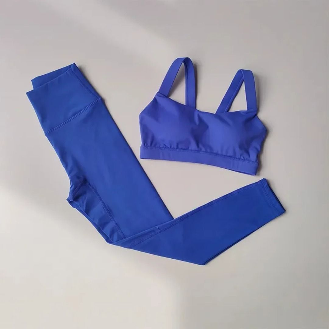 YHWW Yoga Clothes,Women Seamless Yoga Sports Suits Sport Bra Top High Waist  Fitness Legging Gym Set Running Sportswear,Blue Set,S : :  Clothing, Shoes & Accessories