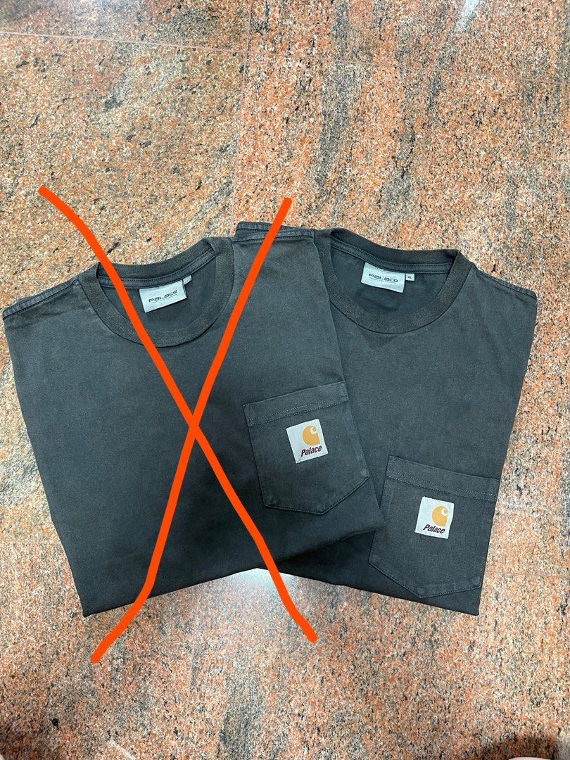 (Size L & XL) Palace x Carhartt WIP SS Pocket Tee Black Charcoal