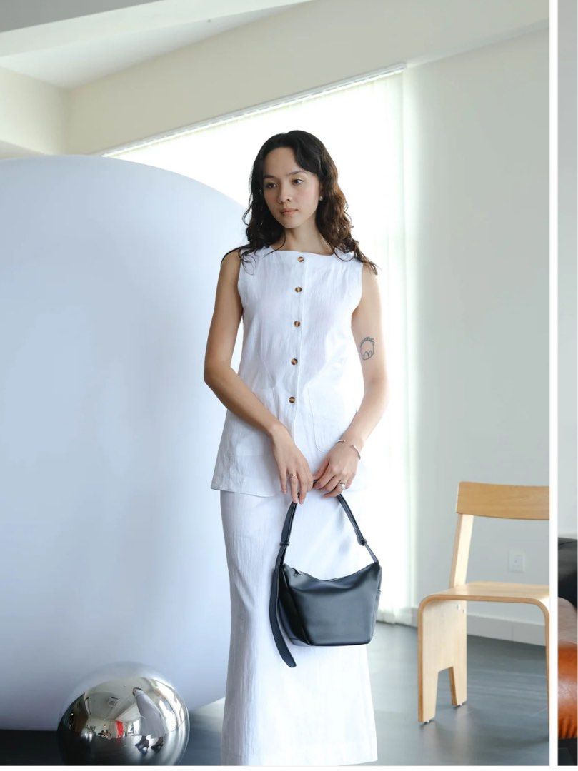 High waisted white skirt vest outlet