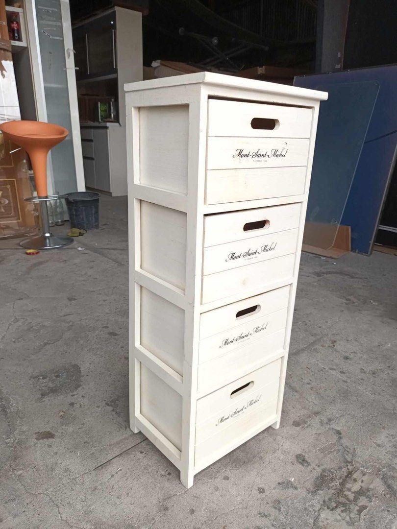 Solid wood side drawer (Category: Shelves, Cabinets & Racks) located in Quezon City. Submitted by matetdevis13 (Listing ID 1294568508, Image 2). Description: White solid wood slim side drawer Price : 3700 13L x 11W x 34H inches In good condition Code akc 1522.