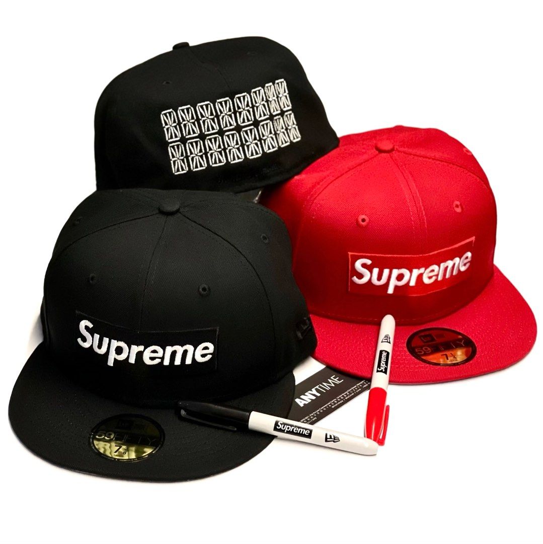 Supreme Sharpie Box Logo New Era, 名牌, 飾物及配件- Carousell