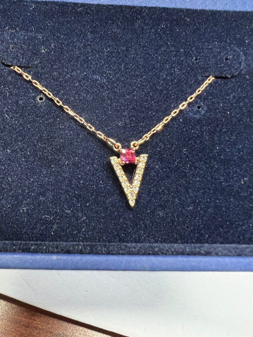 SWAROVSKI FUNK NECKLACE RED CRYSTAL ROSE GOLD PLATED 2016 JEWELRY 5249353