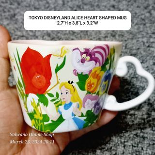 TOKYO DISNEYLAND ALICE HEART-SHAPED MUG • Japan Surplus