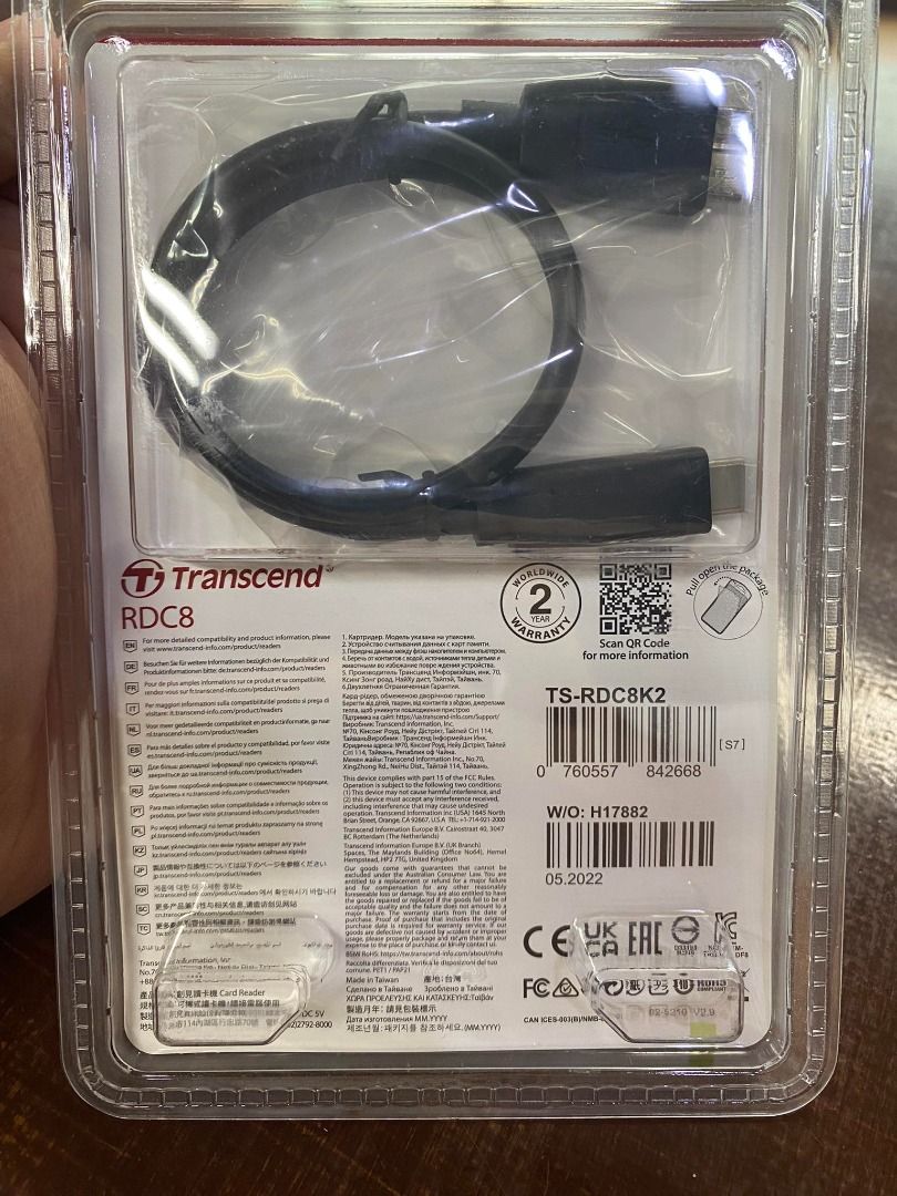 Transcend RDC8 SD/microSD/CF Card Reader USB Type-C 3.1 TS-RDC8K2 (Category: Memory & SD Cards) located in Pasig City. Submitted by technofuseofficial (Listing ID 1294467588, Image 3). Description: Transcend RDC8 SD/microSD/CF Card Reader USB Type-C 3.1 TS-RDC8K2 USB Type micro USB to USB Type C Connection Interface USB 3.1 Gen 1 (USB 5Gbps) Card Reader Slot(s) SD /microSD/CompactFlash Memory Card Supported SDXC (UHS-I)/SDHC (UHS-I)/microSDXC (UH