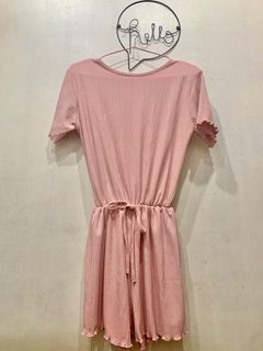 Used Romper - Pink/ Taupe - Fits to S & M - No brand