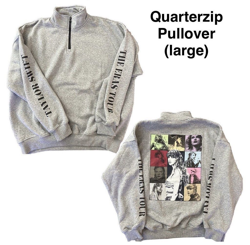 WTS Taylor swift Eras Tour Merch Grey Quarter Zip Pullover