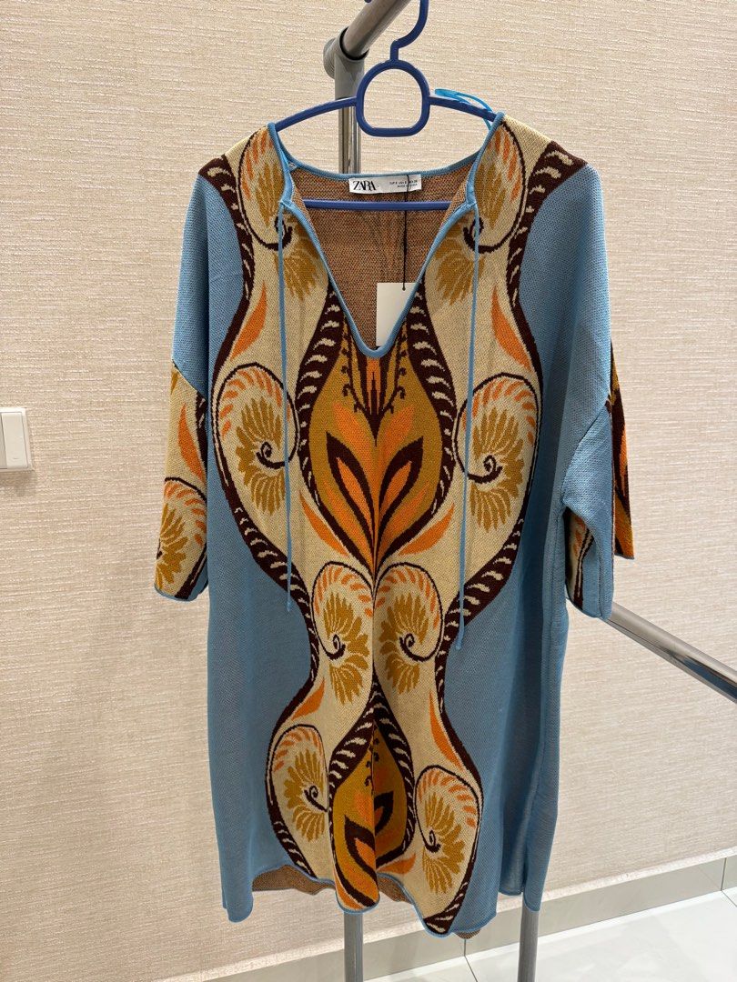 Authentic Zara jacquard knit tunic dress, Women's Fashion, Dresses & Sets,  Dresses on Carousell