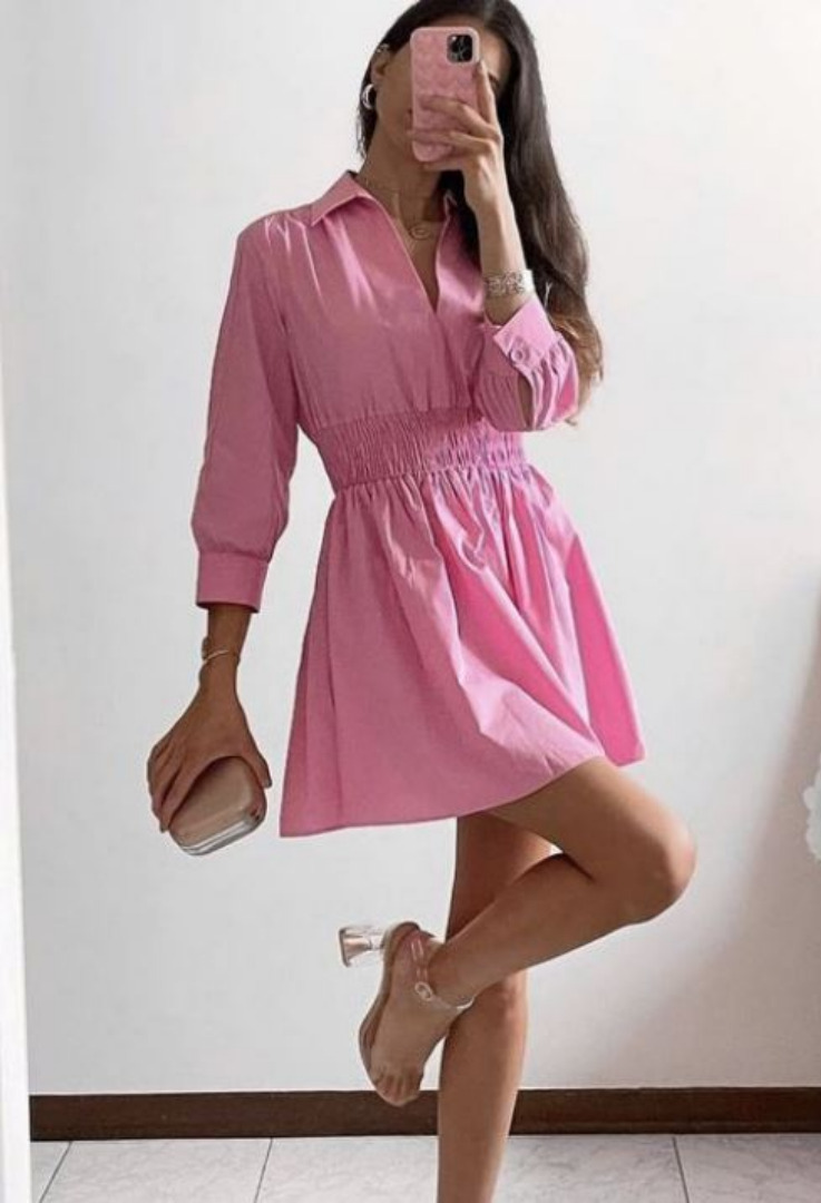 pink shirt dress zara Zara Pink Shirt Dress S S (4-6)