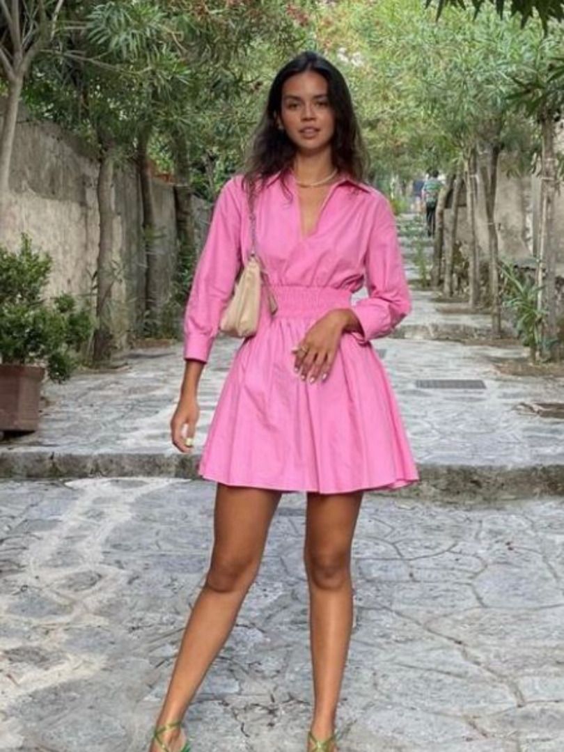 Zara Poplin Dress With Belt Zara Poplin Shirt Dress In Black