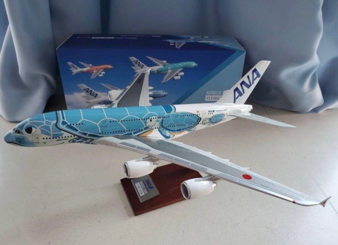 全新限量版飛機模型｜1:200 飛機模型空客Airbus A380定製版藍色海龜塗 