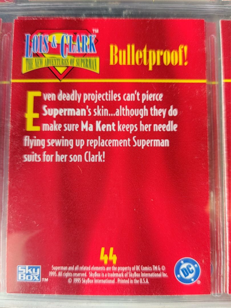 1995 SkyBox Lois & Clark Bulletproof!, Hobbies & Toys, Memorabilia &  Collectibles, Vintage Collectibles on Carousell