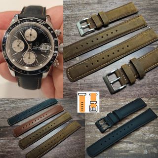 20/22mm 瘋馬牛皮錶帶 復古磨沙 適用 : Rolex Panerai Omega IWC Tudor Seiko 錶帶 使用64231048510722110
