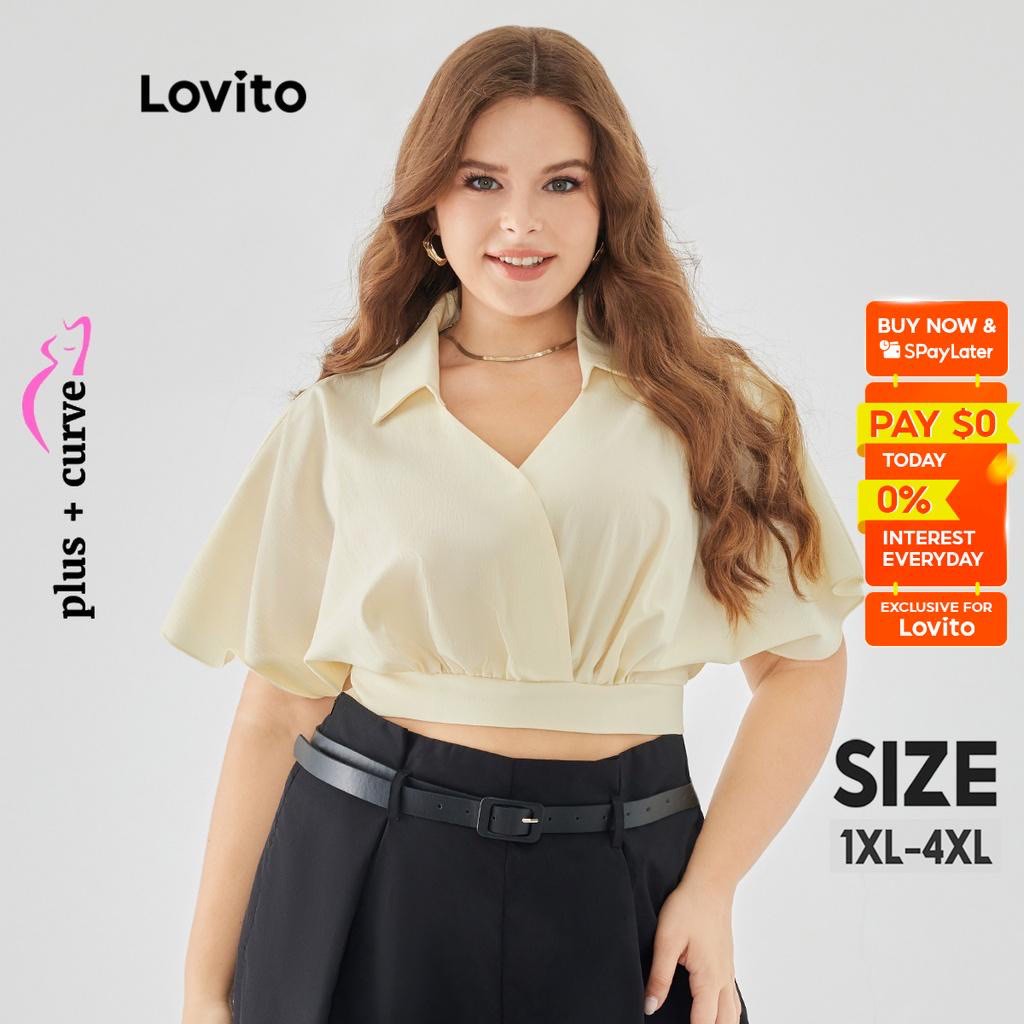 SHEIN Curve Plus Size Batwing Sleeve Belted Blouse, Women's Fashion, Tops,  Blouses on Carousell