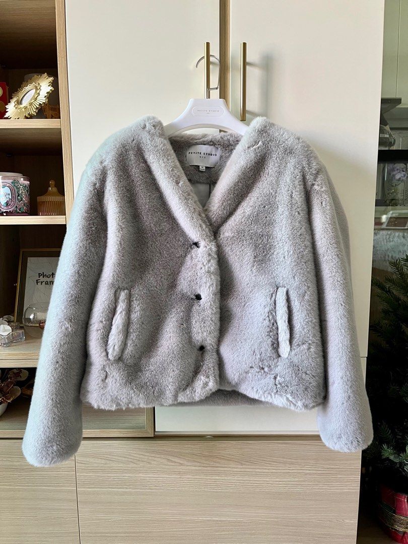 Petite Studio's Finnley Faux Fur Jacket in Ash - Women's Fashion