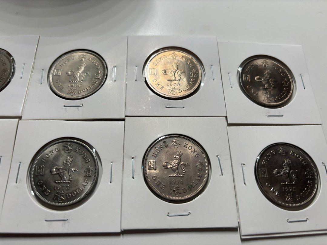 全套八粒全新香港大一蚊硬幣, 興趣及遊戲, 收藏品及紀念品, 錢幣- Carousell