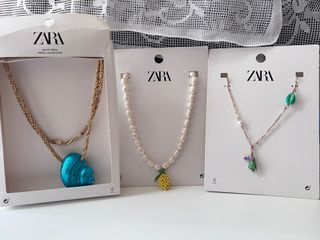 đ¸ ZARA Necklace é ¸é ď˝ Necklace ď˝ Pearl. Double Layer. Parrot64227740640257110
