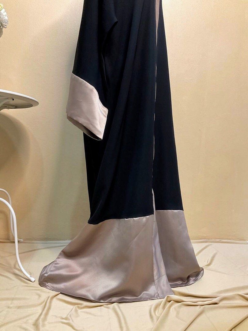 Dubai Front zip and slit hand work Nida Abaya Maroon