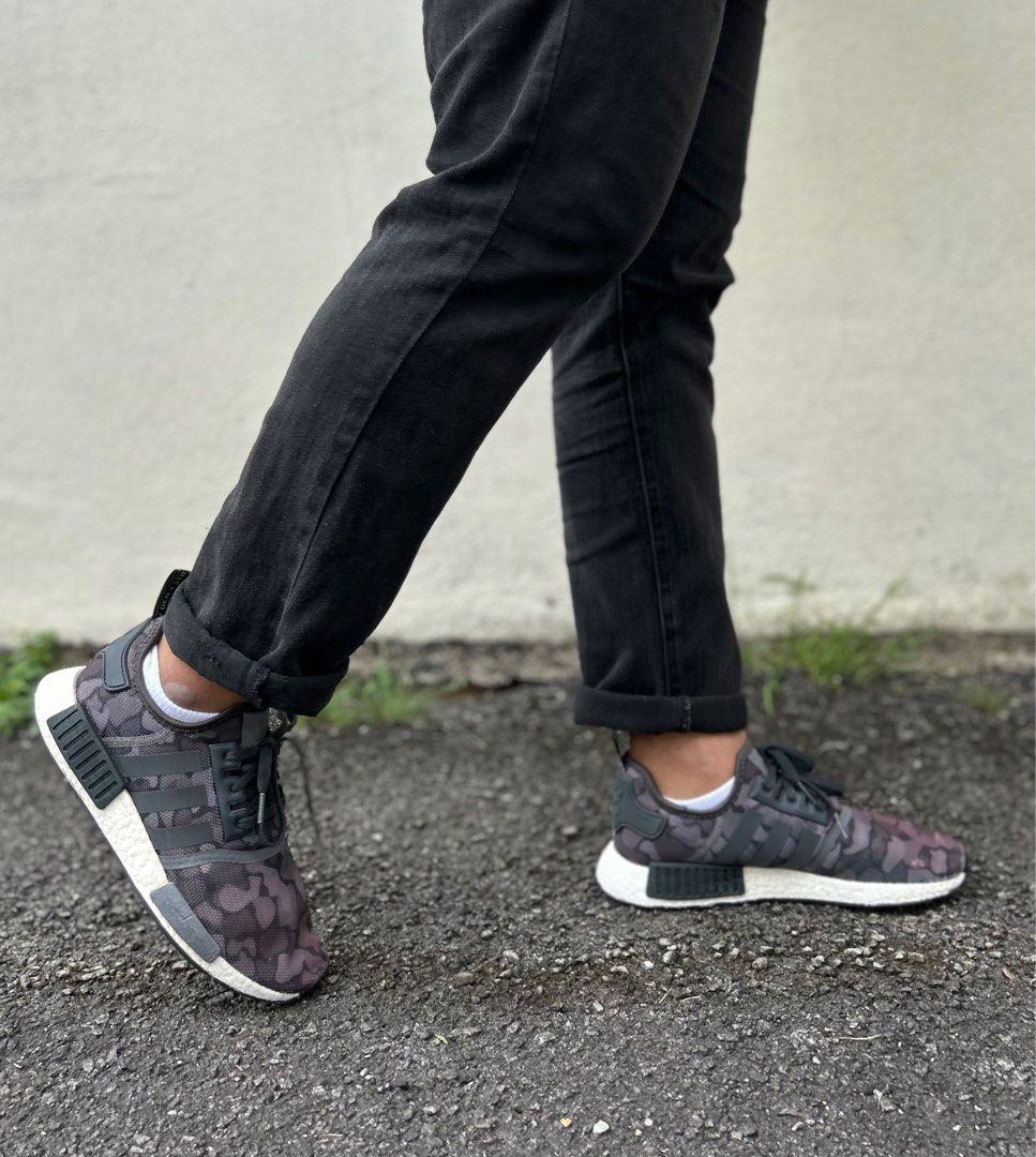 Adidas NMD R1 Camo Grey 9UK Men s Fashion Footwear Sneakers on Carousell