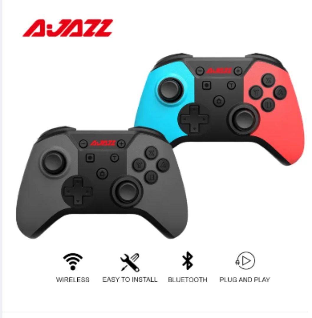 Ajazz AG180 Dual Mode Wireless Bluetooth 5.0 Gamepad Joystick Controller Compatible with PC Switch Pro/Switch! (Category: Controllers) located in Manila. Submitted by gigaware (Listing ID 1294721341, Image 3). Description: Model: AG180 Color: Blue Red / Grey Battery capacity: 500mAh Using time: About 8-10 hours Charging time: About 2.5 hours Charging voltage/current: DC5V/200mA Supported platforms: PC(desktop computer/laptop), compatible with Swi