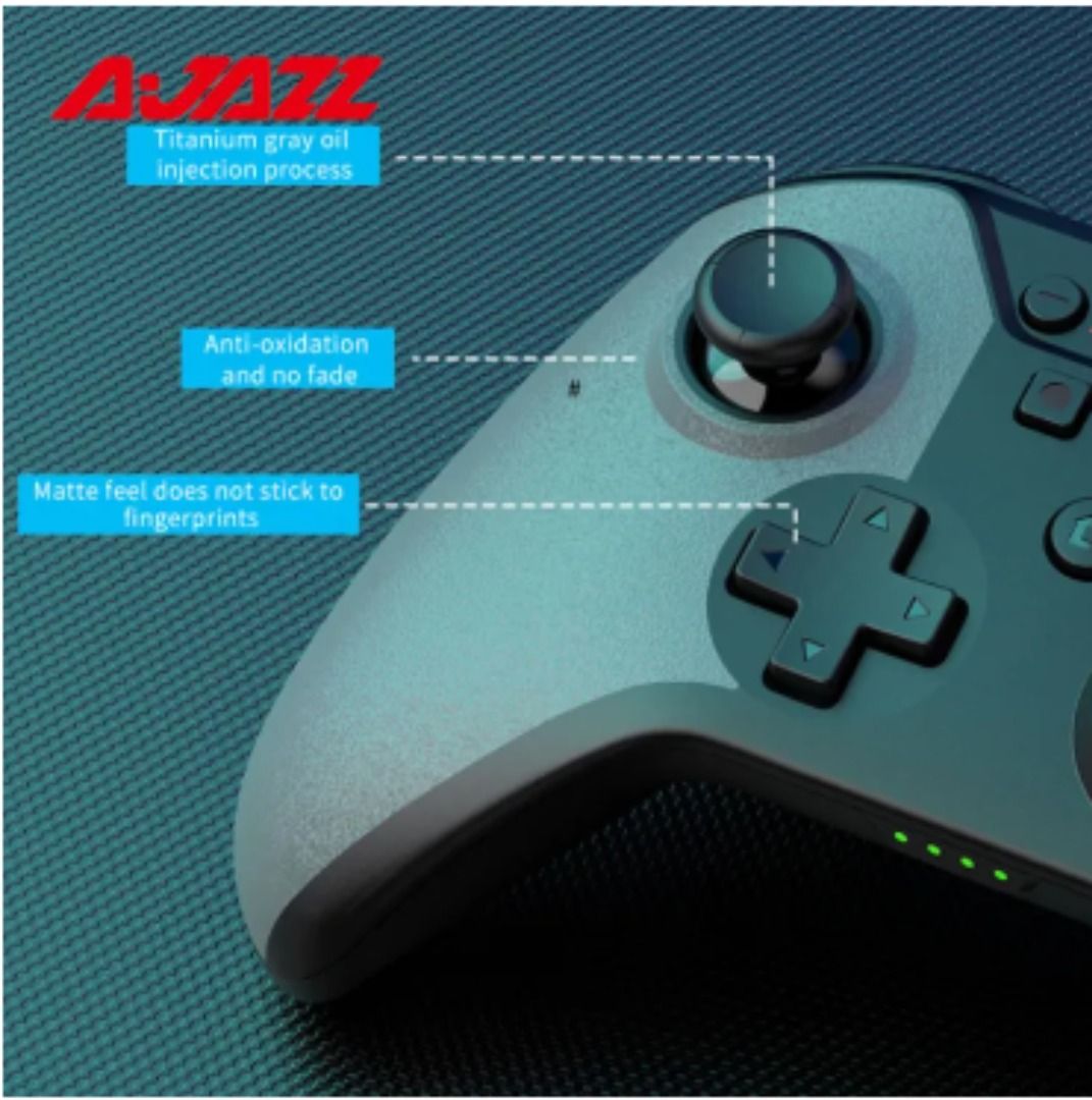 Ajazz AG180 Dual Mode Wireless Bluetooth 5.0 Gamepad Joystick Controller Compatible with PC Switch Pro/Switch! (Category: Controllers) located in Manila. Submitted by gigaware (Listing ID 1294721341, Image 2). Description: Model: AG180 Color: Blue Red / Grey Battery capacity: 500mAh Using time: About 8-10 hours Charging time: About 2.5 hours Charging voltage/current: DC5V/200mA Supported platforms: PC(desktop computer/laptop), compatible with Swi