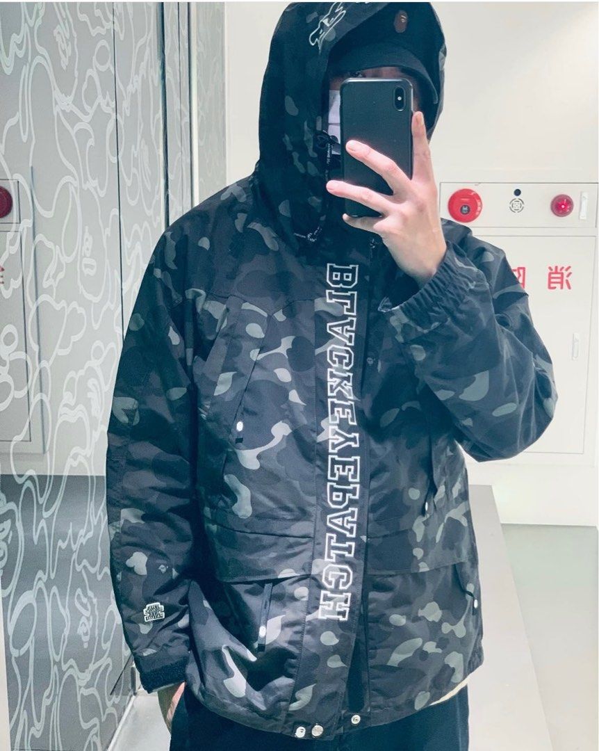 BAPE X BLACKEYEPATCH COLOR CAMO SNOWBOARD JACKET Men s Fashion Coats Jackets and Outerwear on Carousell