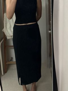 Black Midi Length Skirt