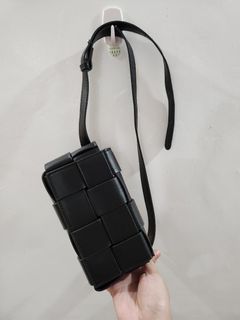 Black Weaved Belt Bag