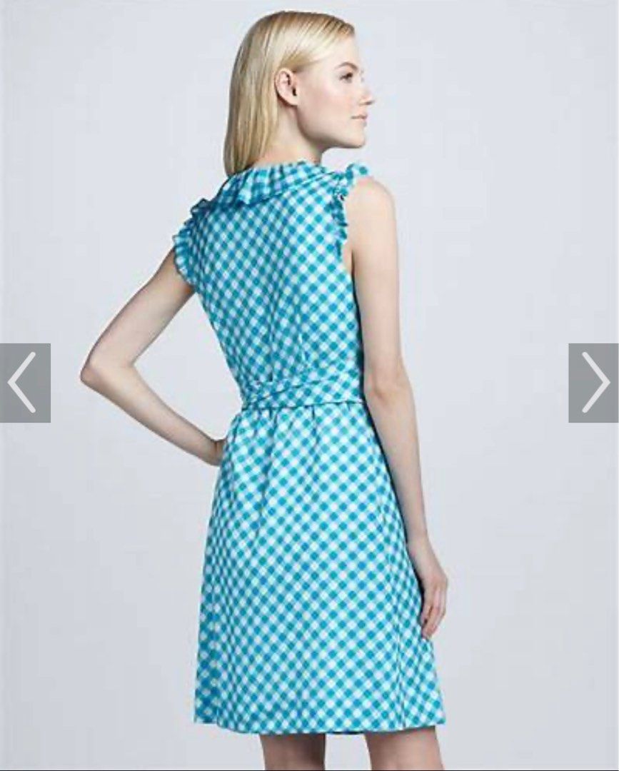 Brand new Authentic Kate Spade Aubrey wrap dress In gingham Women s Fashion Dresses Sets Dresses on Carousell