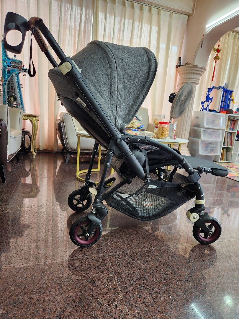 Bugaboo Bee 5 with accessories leg extender raincover cup holder travel bag
