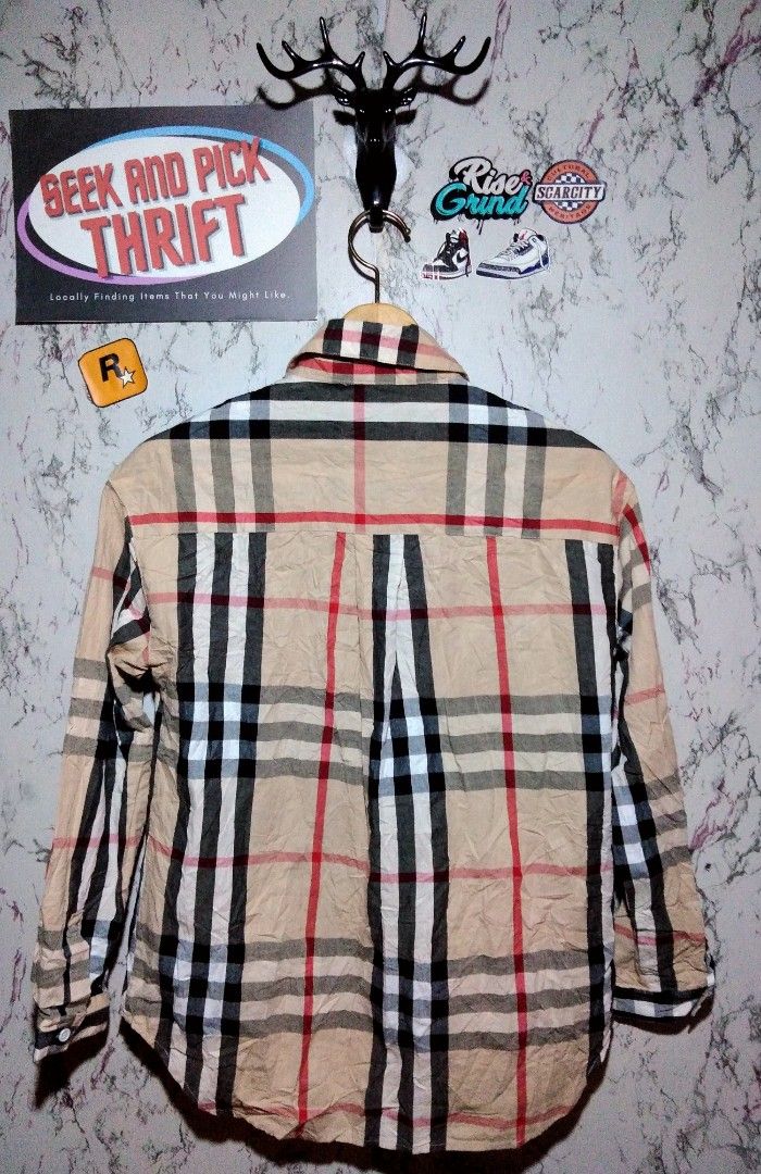 Burberry x Gosha Rubchinskiy Flannel Sleeve Luxury Apparel on Carousell