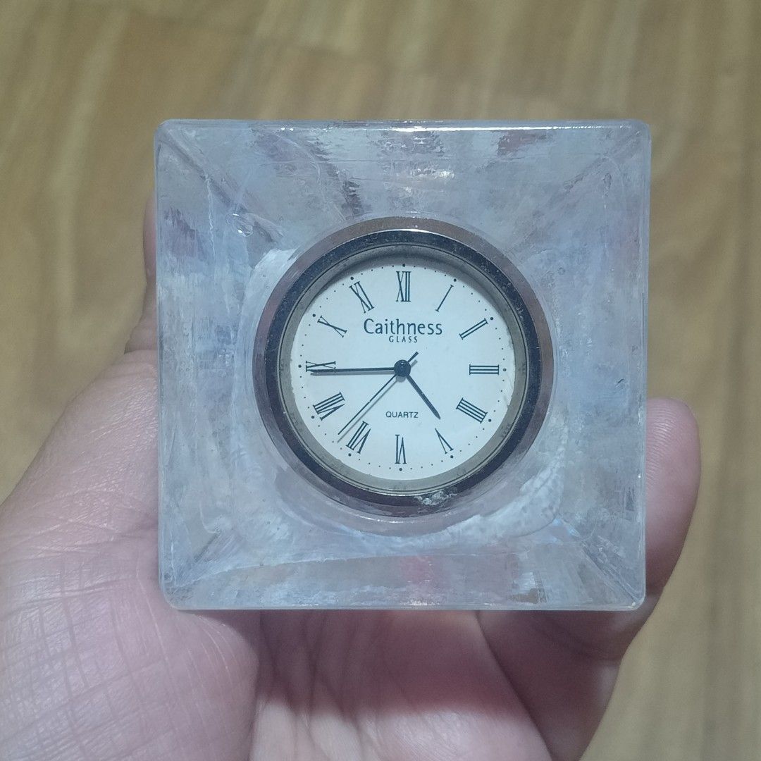 CAITHNESS ART GLASS TABLE CLOCK (Category: Clocks) located in Makati City. Submitted by nyxhemera26 (Listing ID 1294725441, Image 1). Description: CAITHNESS ART GLASS TABLE CLOCK • WITH MINIMAL DENT ON THE CLOCK'S EDGE BUT GLASS IS IN VERY GOOD CONDITION • LAST PHOTO IS FOR REFERENCE ONLY.