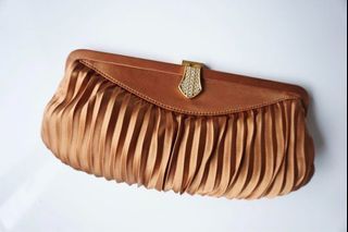 Chloe Vintage Clutch Bag Orange Gold Bronze