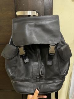 Coach Rivington Mens Leather Backpack Charcoal Grey