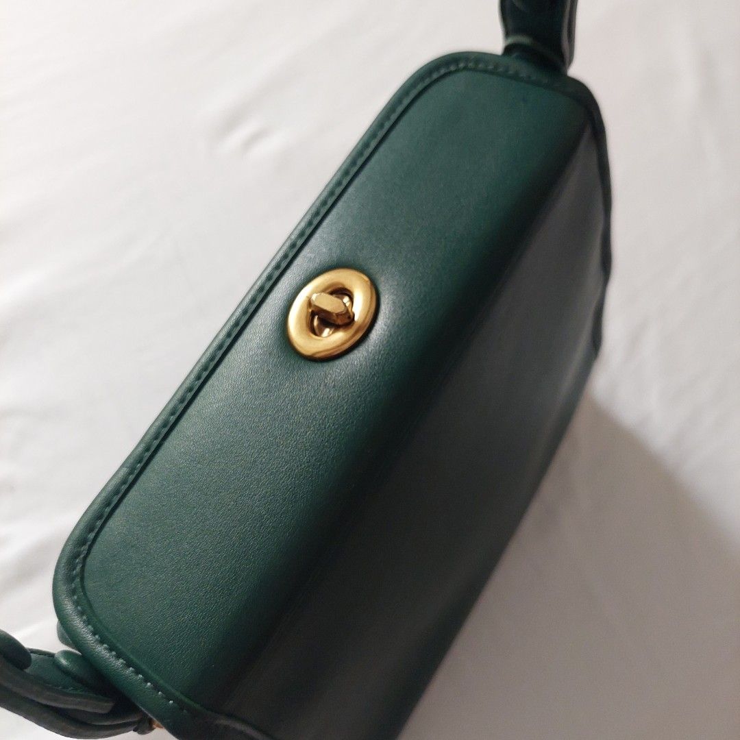 OLD COACH Turnlock Bag SHERIDAN Green COACH Crossgrain Updated 