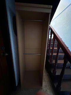 Double Clothes Rack Wardrobe Open Cabinet w removable curtain