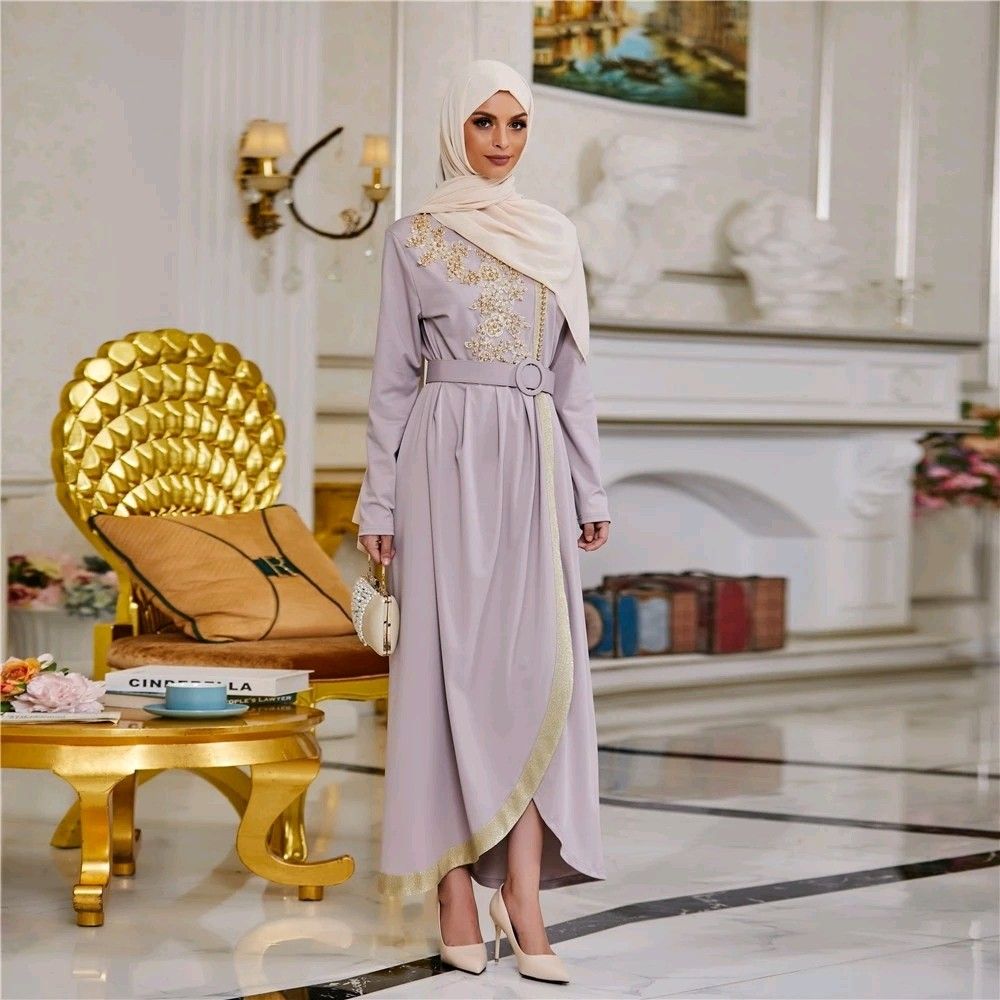Exclusive Dress With Gold Beadings Muslimah Wear Hari Raya Wedding
