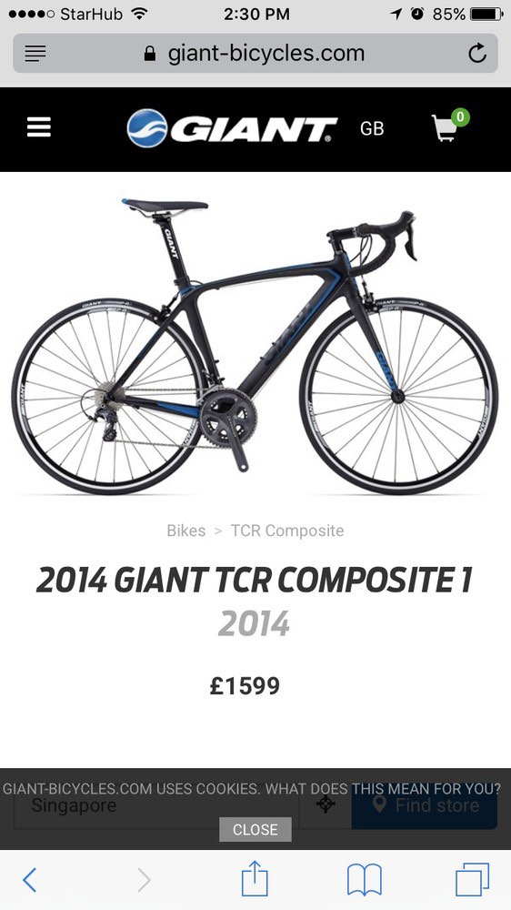 Giant TCR Composite 1 2014 Sports Equipment Bicycles Parts Bicycles on Carousell