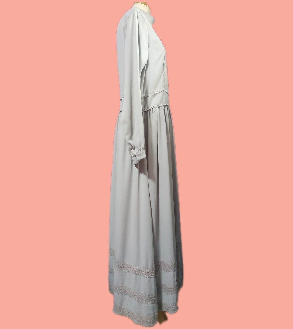 Grey Lace Dress by INAYAH Size L, Women's Fashion, Muslimah Fashion, Dresses  on Carousell