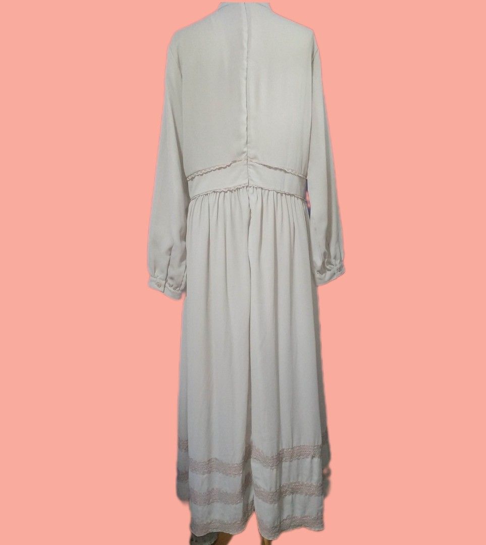 Grey Lace Dress by INAYAH Size L, Women's Fashion, Muslimah Fashion, Dresses  on Carousell