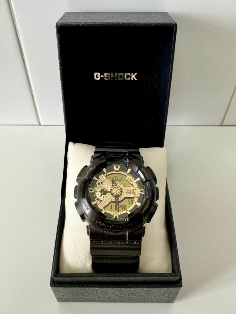 G-SHOCK GA-110BR-5AJF Black and Garish Gold Analog-Digital Watch ...