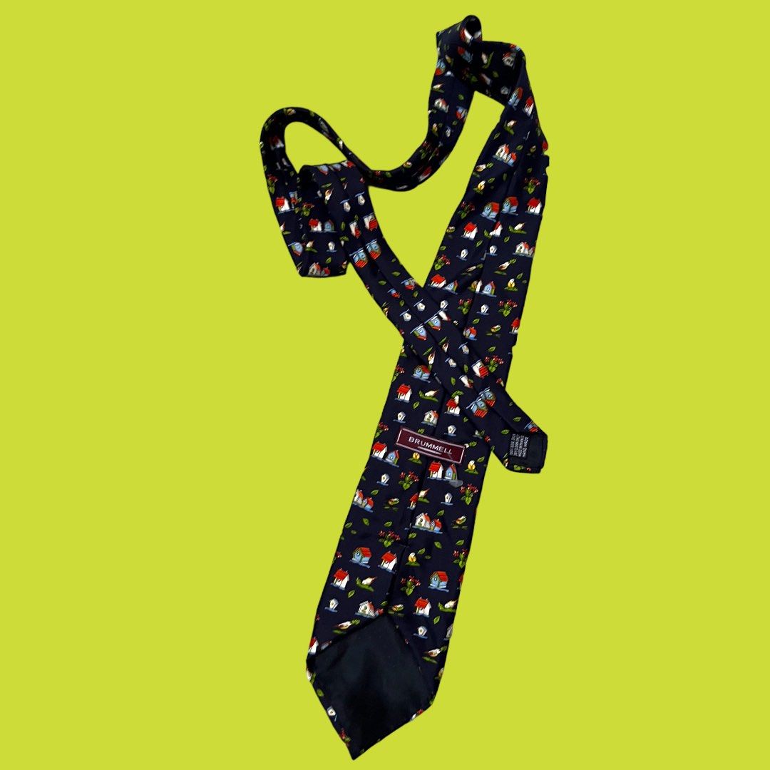 Handmade Brummel Birdhouse Print Silk Tie (Category: Ties) located in Santa Rosa. Submitted by thegreencloset. (Listing ID 1294813490, Image 3). Description: Handmade Brummel Birdhouse Print Silk Tie 100% Silk Made in France Length: 57 inches.
