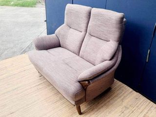 High Back Sofa 51”L x 30”W x 16”SH  2 seater Solid wood Fabric seat Bulky foam In good condition