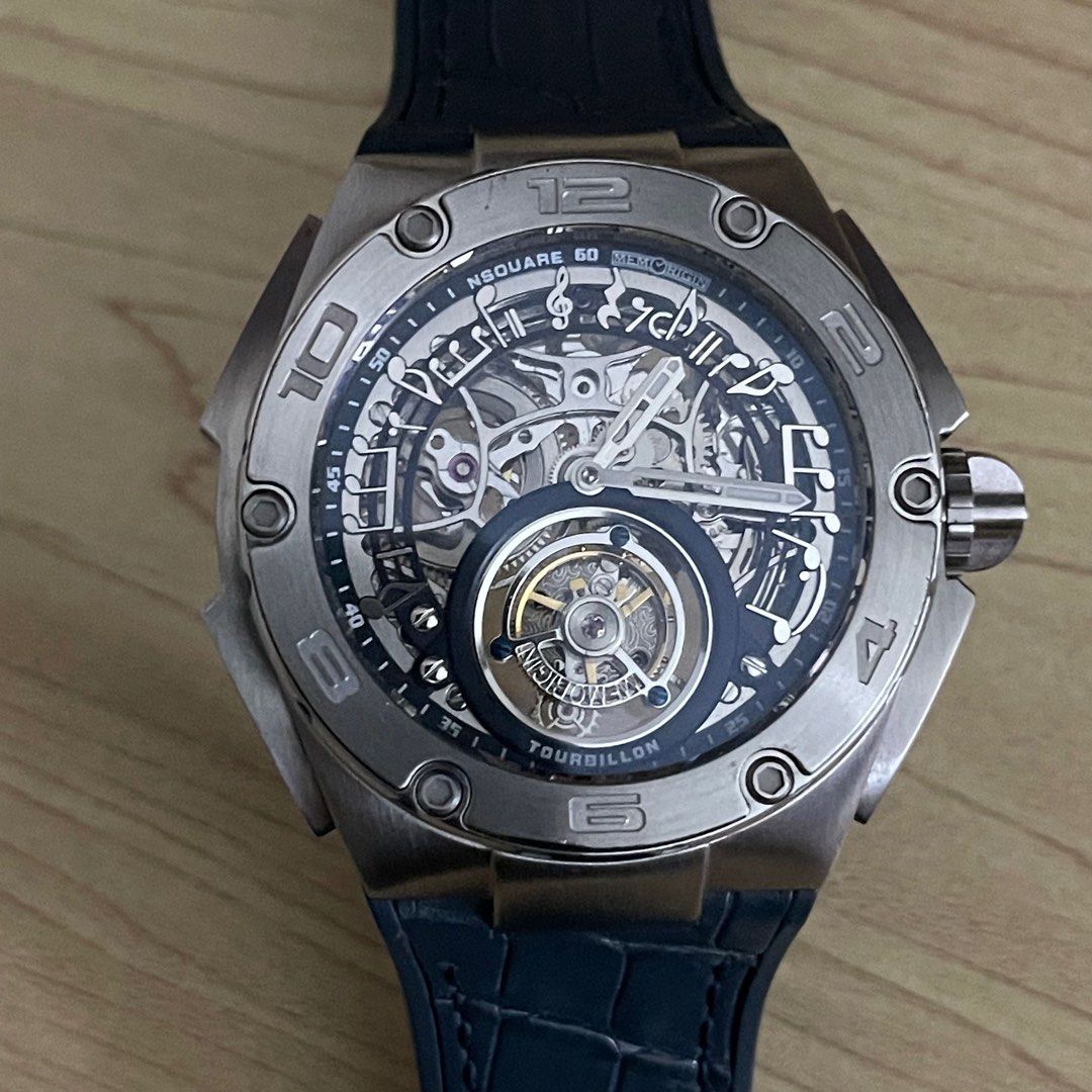 HK 48 800 NSQUARE N37.1 Ronald Series TOURBILLON Watch 46mm SS Blue N37.1 46 Carousell
