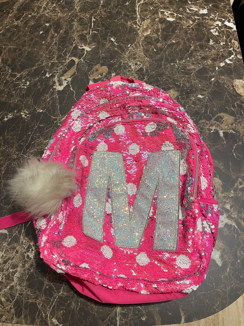 Justice backpacks with letter m 2025