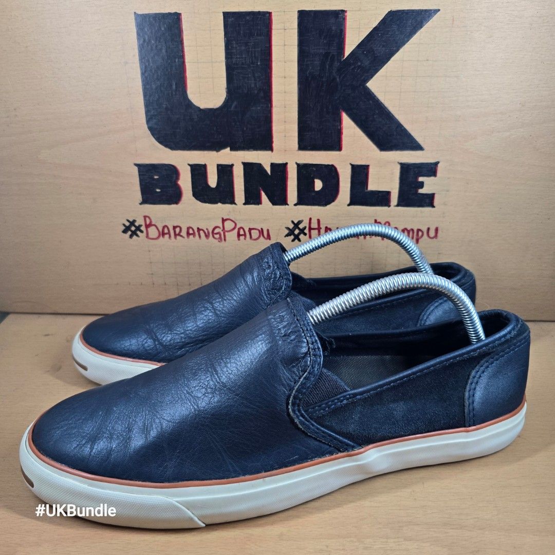 🌙⭐#KasutRaya🌙⭐ 8.5UK/27cm Converse Jack Purcell Slip On Leather - Dark  Blue